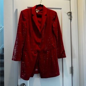 Maeve+Anthropologie Sequin Tuxedo Dress